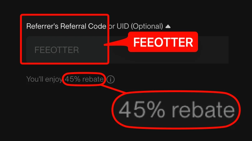 BingX signup page with the referral field already filled in