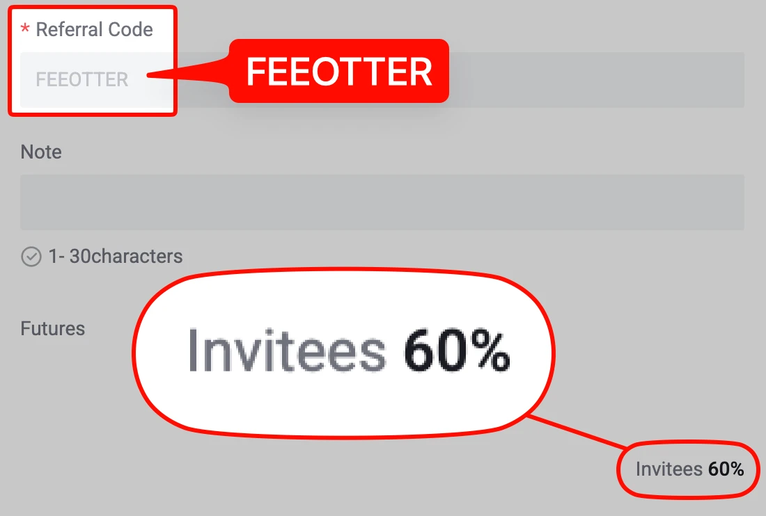 Our XT.COM referral code in the affiliate dashboard